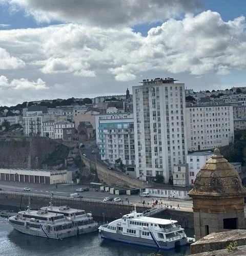French Navy ships at Brest harbor