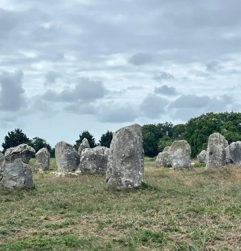 Carnac mystical stones atmospheric menhirs Brittany legends