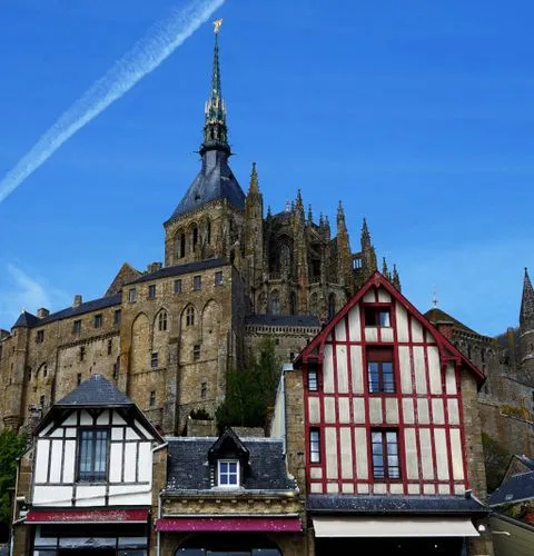 Aerial view Mont Saint-Michel bay
