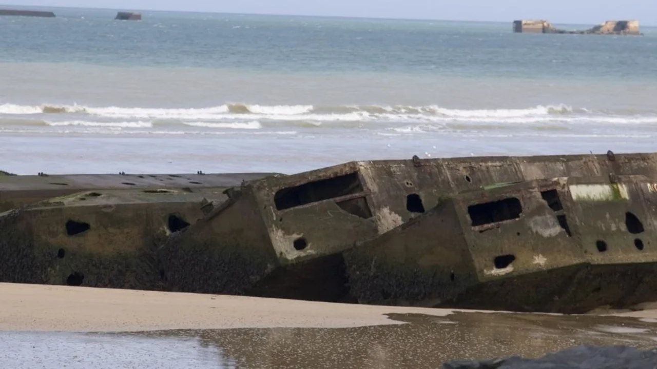 Arromanches Beach and Mulberry Harbor